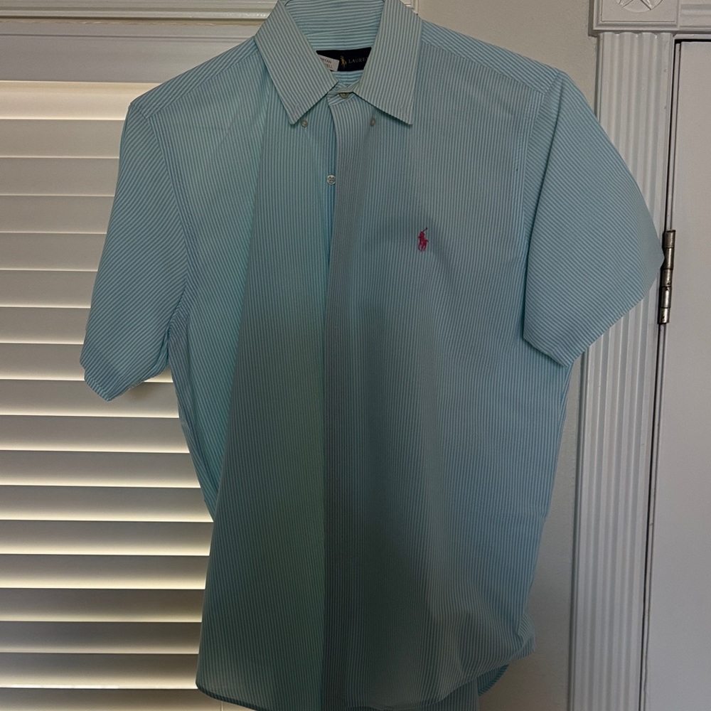 Polo Ralph Lauren Aqua Striped Button Down Shirt